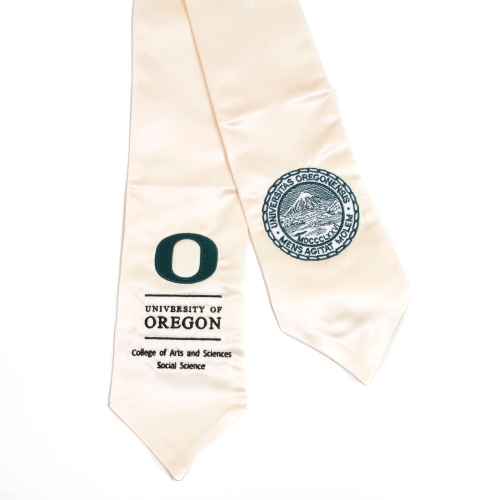 Classic Oregon O, Josten's, Stole of Gratitude, Grad, Degree Stole, 118830, Social Science